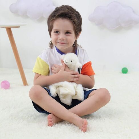 Apricot Lamb Luxury Snuggle Plush White Lamb Sheep Infant Stuffed Animals Security Blanket Nursery Character Blanket(White Lamb, 14 Inches) in Saudi Arabia