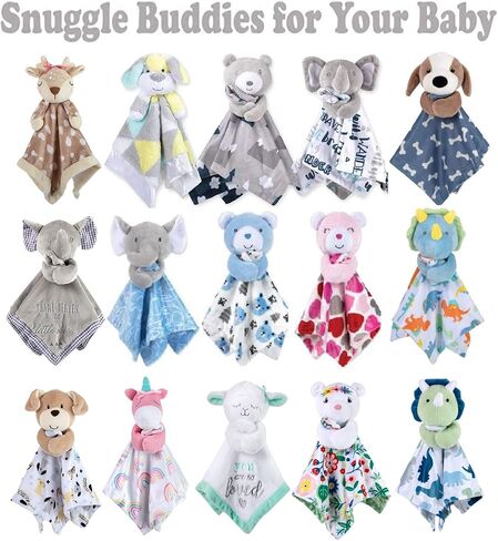 Minky Animal Snuggler Lovey Blanket for Kids, Babies, Boys, Girls, Gender Neutral Security Blanket with Stuffed Animal (Beary Blue Bear) in Saudi Arabia