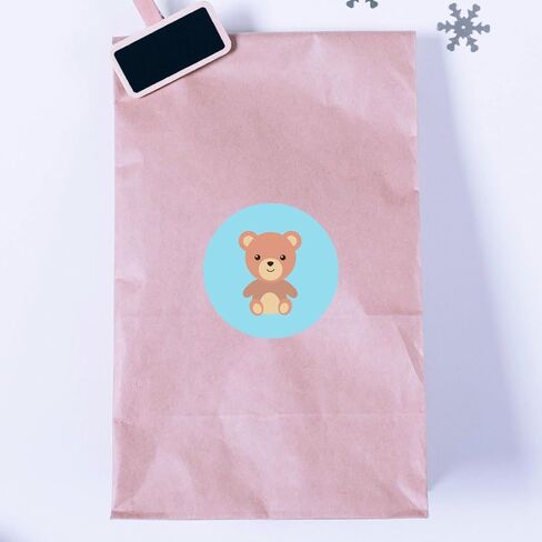 ملصقات ماجوتشي، ملصقات ملصقات عليها دب أزرق، لحفلات استقبال المولود أو أعياد الميلاد، 5.08 سم، عبوة من 40 قطعة in Kuwait