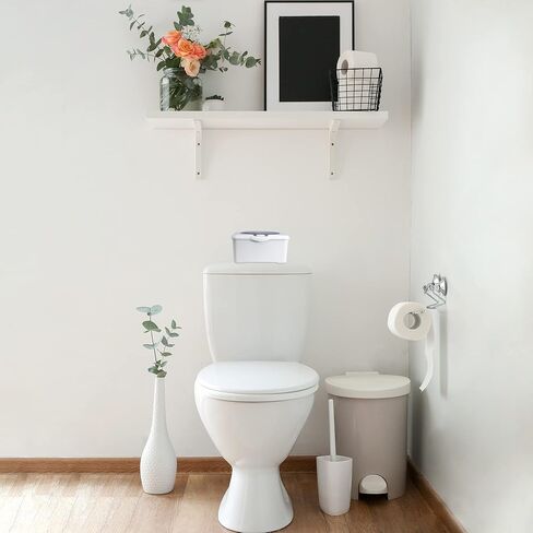 HMDGo Decorative Wipes Dispenser Container - Glossy Silver & White Upscale Minimalist Tissue Box Holder - Baby & Adult Wipes in Bathroom, Nursery, Home To Fit Your Décor – Large Capacity, Perfect Pull in Kuwait