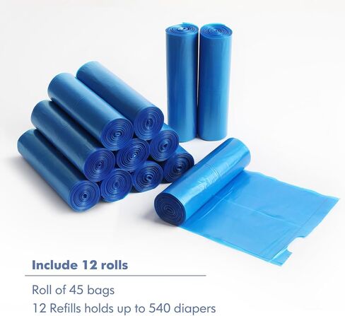 AromaRoom Electric Diaper Pail & Diaper Pail Refills bag 540 Count, 12 Rolls (Standrad Size) in Kuwait