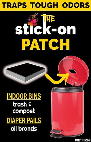 Trash Can, Diaper Pail, Garbage Bin Deodorizer | Works with iTouchless, Dekor, Munchkin, Diaper Genie, Ubbi | 100% Natural Activated Carbon Patch | 1 Pack | Chemical & Fragrance Free Odor Eliminator in Kuwait