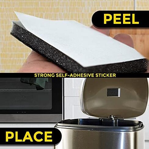 Trash Can, Diaper Pail, Garbage Bin Deodorizer | Works with iTouchless, Dekor, Munchkin, Diaper Genie, Ubbi | 100% Natural Activated Carbon Patch | 1 Pack | Chemical & Fragrance Free Odor Eliminator in Kuwait