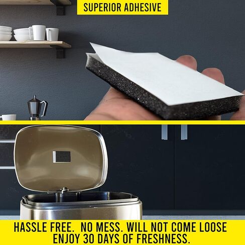 Trash Can, Diaper Pail, Garbage Bin Deodorizer | Works with iTouchless, Dekor, Munchkin, Diaper Genie, Ubbi | 100% Natural Activated Carbon Patch | 1 Pack | Chemical & Fragrance Free Odor Eliminator in Kuwait