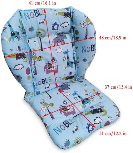 Kocpudu High Chair Cushion, Baby High Chair Cushion, Pad for High Chair, Soft and Comfortable, Lightweight and Breathable,Making The Baby More Comfortable (Jungle Animal Pattern on Blue Background) in Kuwait