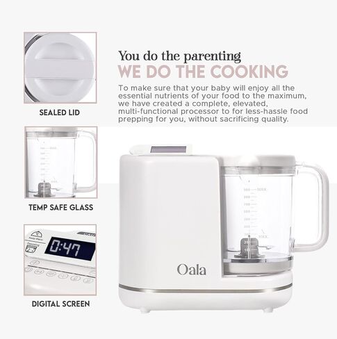Digital Baby Food Processor, Steamer, Blender, Warmer & Sterilizer Baby Food Maker & Bottle Warmer- Electric Steam Cooker For Homemade Baby Meals- Quick & Easy To Use With Food pouches in Saudi Arabia