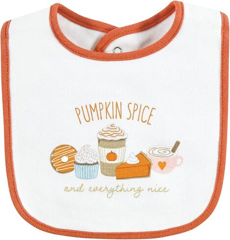 Hudson Baby Unisex Baby Cotton Bibs, Pumpkin Spice Date, One Size in Saudi Arabia