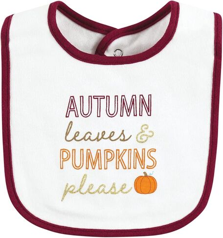 Hudson Baby Unisex Baby Cotton Bibs, Pumpkin Spice Date, One Size in Saudi Arabia