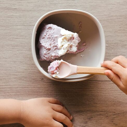 أوعية شفط جينبير للفتيات الصغيرات، ملعقة وشوكة فطام LED للأطفال، مجموعة أطباق وأواني للأطفال الصغار، مجموعة تغذية الأطفال من السيليكون من 6 إلى 12 شهرًا (وردي فاتح) in Kuwait