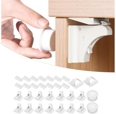 Baby Proof Cabinet Lock & Straps Latches Child Drawer Latches with 3M Adhesives Adjustable Non Drilling Safety Cabinet Locks Straps Baby Drawer Locks for Kids Baby Multi-Function 12 Pack (Black1) in Kuwait
