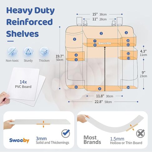 Sweeby Diaper Organizer for Changing Table and Crib - Nursery Diaper Stacker Hanging Caddy for Baby Essentials in Kuwait