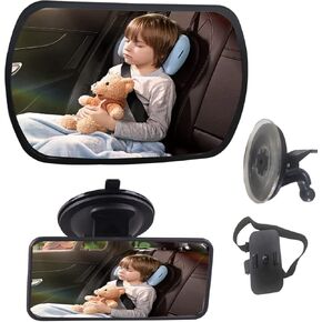 venveal مرآة سيارة الطفل، مرآة الطفل سيارة شفط كأس مرآة مقعد السيارة للطفل الخلفي الذي يواجه الأمام مرآة الرضع قابل للتعديل سلامة الطفل واسعة واضحة مرآة الرؤية الخلفية in Kuwait