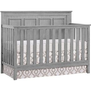 Oxford Baby 2 PC Nursery Set Bennett 4-in-1 Convertible Baby Crib, Rustic White, and Our Pure Bliss Dual Stage Crib Mattress, Water Resistant, Green Guard Gold Certified in Kuwait