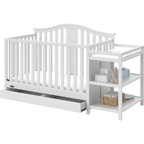 Graco Solano 4-in-1 Convertible Crib with Drawer (Espresso) – GREENGUARD Gold Certified, Crib with Drawer Combo, Includes Full-Size Nursery Storage Drawer, Converts to Toddler Bed and Full-Size Bed in Saudi Arabia