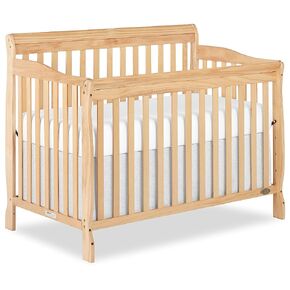 Dream On Me Ashton 4-In-1 Convertible Crib In Cherry, Greenguard Gold, JPMA Certified, Non-Toxic Finishes, Features 4 Mattress Height Settings, Made Of Solid Pinewood