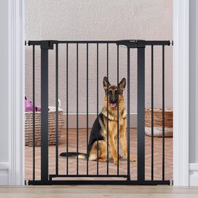 36" High Extra Tall Dog Gate, 29.6"-40.5" Wide Pressure Mounted Tall Baby Gate for Dog, Auto Close Pet Gate with Door for Stairs,Doorways,House,Black in Kuwait