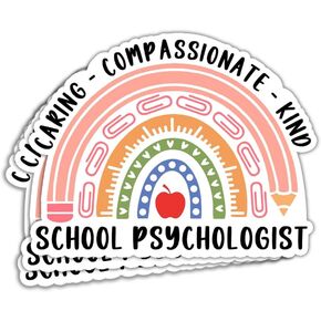 MAIANEY (3 Pcs) Caring Compassionate Kind School Psychologist Stickers School Psychology Stickers Inspirational School Psychologist Appreciation Gifts Decorations for Laptop Bottles Car Window 3"x4" in Kuwait