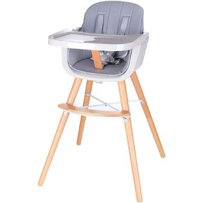 Foho Baby High Chair, Perfect 3 in 1 Convertible Wooden High Chair with Cushion, Removable Tray, and Adjustable Legs for Baby & Toddler (Beige) in Kuwait