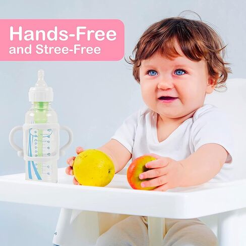 TonGass (3-Pack) Bottle Handles for Dr Brown Narrow Baby Bottles with Easy Grip Handles to Hold Their Own Bottle - BPA-Free Soft Silicone - Red Green and Blue in Saudi Arabia