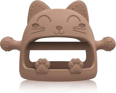 Baby Teethers 0-6 Months,Teething Toys for Babies 0-6 Months,Never Drop Baby Chew Toys for Teething Relief,Infant Hand Teether Pacifiers for 0-6 Months,Ideal Baby Toys Gifts for New Moms(Cartoon Cat) in Kuwait