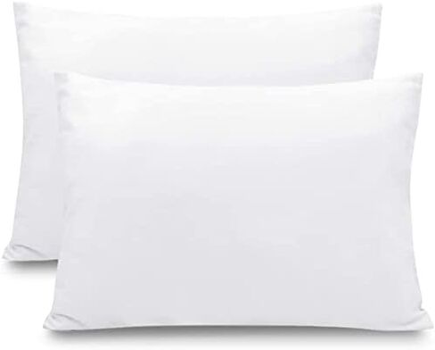 100% Cotton Toddler Pillowcase, Solid White, 14x20 Inches | Travel Pillowcase, Pack of 2 Set, Envelope Closure, Hypoallergenic, Soft & Breathable in Saudi Arabia