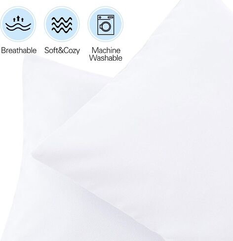 100% Cotton Toddler Pillowcase, Solid White, 14x20 Inches | Travel Pillowcase, Pack of 2 Set, Envelope Closure, Hypoallergenic, Soft & Breathable in Saudi Arabia