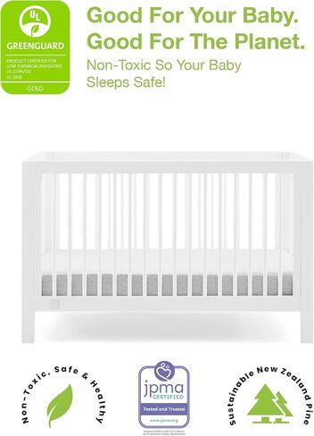 Delta Children babyGap Charlie 6-in-1 Convertible Crib + Brannan Bear Bookcase with Bins + Brannan Bear Wall Shelf with 4 Hooks, Bianca White (Bundle) in Saudi Arabia