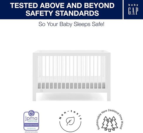 Delta Children babyGap Charlie 6-in-1 Convertible Crib + Brannan Bear Bookcase with Bins + Brannan Bear Wall Shelf with 4 Hooks, Bianca White (Bundle) in Saudi Arabia