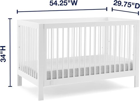 Delta Children babyGap Charlie 6-in-1 Convertible Crib + Brannan Bear Bookcase with Bins + Brannan Bear Wall Shelf with 4 Hooks, Bianca White (Bundle) in Saudi Arabia