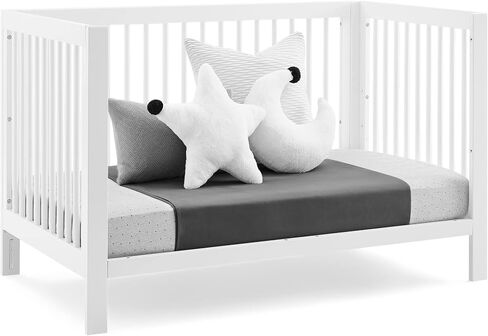 Delta Children babyGap Charlie 6-in-1 Convertible Crib + Brannan Bear Bookcase with Bins + Brannan Bear Wall Shelf with 4 Hooks, Bianca White (Bundle) in Saudi Arabia