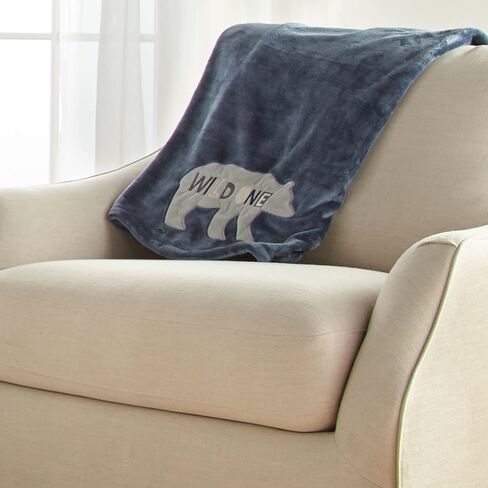 Levtex Baby - Logan Crib Bed Set - Baby Nursery Set - Navy Grey White Blue Taupe Blue - Deers, Bears and Moose - 4 Piece Set Includes Quilt, Fitted Sheet, Wall Decal & Skirt/Dust Ruffle in Kuwait