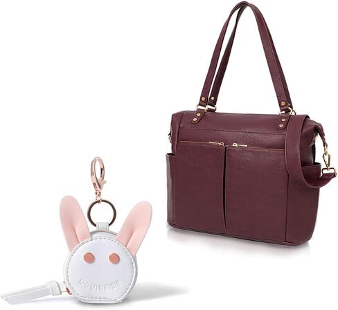 حقيبة حفاضات من MOMINSIDE، حامل علبة اللهاية مع مشبك، حقيبة ظهر جلدية للأطفال، بحث في سجل الطفل، 14 جيبًا، 4 جيوب معزولة، وسادة تغيير الحفاضات in Kuwait