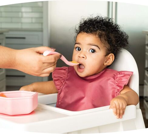 Tiny Twinkle Baby Spoon - BPA-Free Baby Feeding Spoon, Silicone Baby Spoon, Infant Spoons, Baby Spoons, Baby Essentials, Baby Essentials for Newborn, Baby Items, Baby Products - Pack of 4 (Blue) in Saudi Arabia