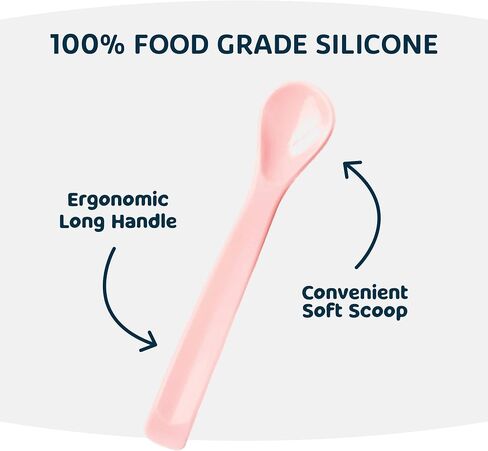 Tiny Twinkle Baby Spoon - BPA-Free Baby Feeding Spoon, Silicone Baby Spoon, Infant Spoons, Baby Spoons, Baby Essentials, Baby Essentials for Newborn, Baby Items, Baby Products - Pack of 4 (Blue) in Saudi Arabia