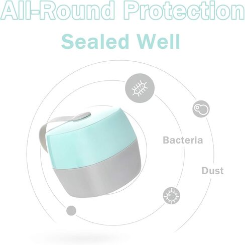 Pacifier Case Pacifier Holder Case Pacifier Clip Binky Holder Case Pacifier Box Pacifier Accessories 2 Pack, Macaron Grey in Kuwait