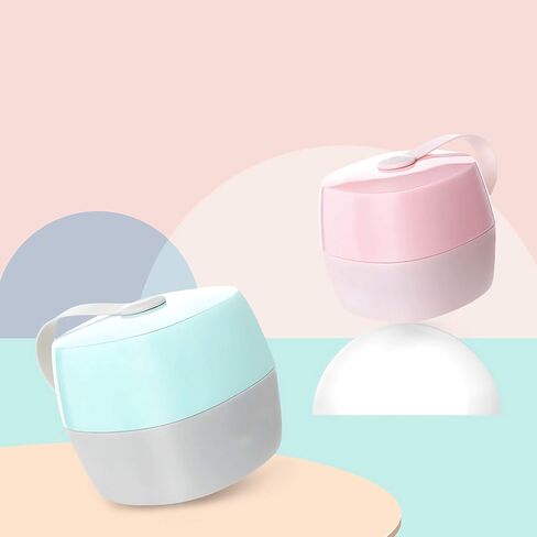 Pacifier Case Pacifier Holder Case Pacifier Clip Binky Holder Case Pacifier Box Pacifier Accessories 2 Pack, Macaron Grey in Kuwait