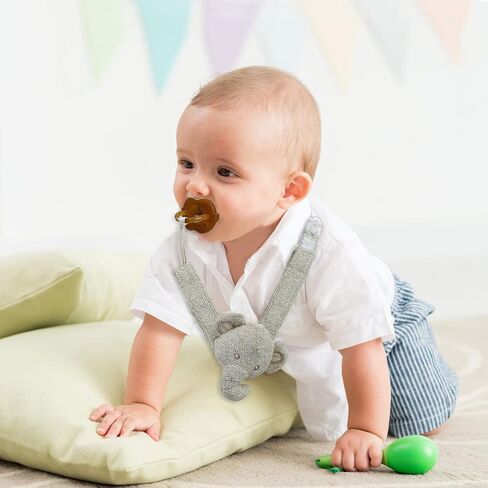 Pacifier Clip, 2 Pack Baby Pacifier Holder for Boys and Girls Fits Many Pacifiers & Baby Teething Toys, Ideal Baby Gift (Puppy & Bunny) in Saudi Arabia