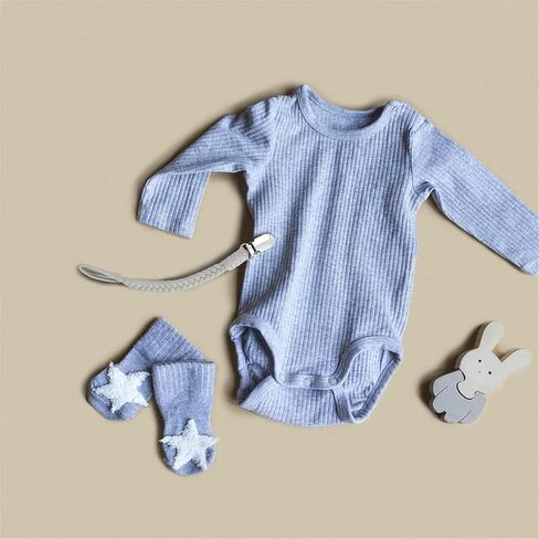 Baby Pacifier Holder for Boys and Girls, Teething Straps Unisex Design, Smoother Clip 100% Handmade Braided, Easy to Use for Teething Toy(Grey） in Saudi Arabia
