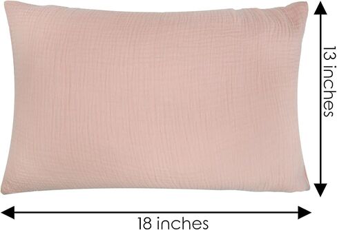 Organic Cotton Muslin Mini Pillowcases with Envelope Design,2 Pack Ultra Breathable Kids Toddler Pillowcases for Boys and Girls- 13 x 18 inches (Beige) in Saudi Arabia