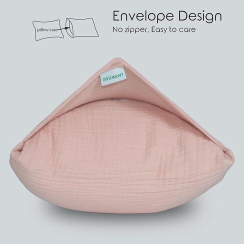 Organic Cotton Muslin Mini Pillowcases with Envelope Design,2 Pack Ultra Breathable Kids Toddler Pillowcases for Boys and Girls- 13 x 18 inches (Beige) in Saudi Arabia