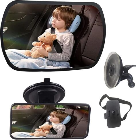 venveal مرآة سيارة الطفل، مرآة الطفل سيارة شفط كأس مرآة مقعد السيارة للطفل الخلفي الذي يواجه الأمام مرآة الرضع قابل للتعديل سلامة الطفل واسعة واضحة مرآة الرؤية الخلفية in Kuwait