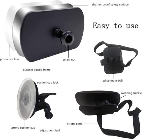 venveal مرآة سيارة الطفل، مرآة الطفل سيارة شفط كأس مرآة مقعد السيارة للطفل الخلفي الذي يواجه الأمام مرآة الرضع قابل للتعديل سلامة الطفل واسعة واضحة مرآة الرؤية الخلفية in Kuwait