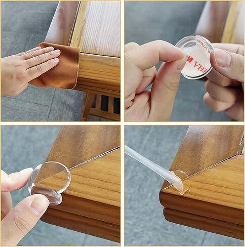 Jawflew 4 Pack Corner Protector for Baby, Clear Edge Bumpers, Corner Guards for Table Corners Safety, Baby Proof Bumper & Cushion to Cover Sharp Furniture & Table Edges (4PC) in Kuwait