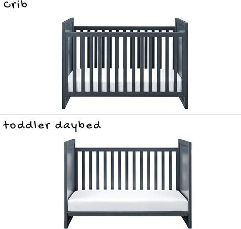 Baby Relax Miles 2-in-1 Convertible Crib, Graphite Blue in Saudi Arabia