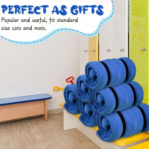 Tudomro Kids Nap Mat الأطفال الصغار نشمر بطانية القيلولة مع وسادة مرفقة وحزام مطاطي بطانية سرير من الصوف الناعم للأطفال في مرحلة ما قبل المدرسة الرعاية النهارية تناسب معظم الحصائر المهد 51.18 × 50 بوصة in Kuwait