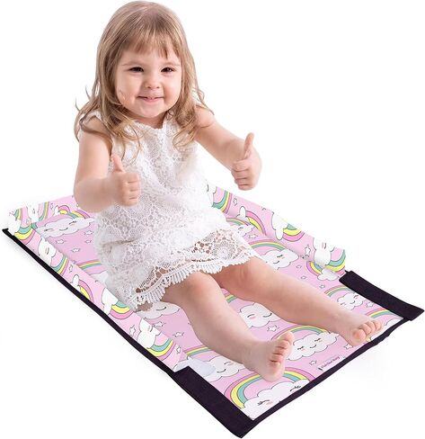 Toddler Airplane Bed - The Ultimate Airplane Travel Essentials for Kids | Airplane Seat Extender for Kids | Premium Airplane Bed for Toddlers - Pink in Saudi Arabia