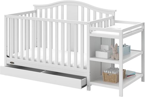 Graco Solano 4-in-1 Convertible Crib with Drawer (Espresso) – GREENGUARD Gold Certified, Crib with Drawer Combo, Includes Full-Size Nursery Storage Drawer, Converts to Toddler Bed and Full-Size Bed in Saudi Arabia