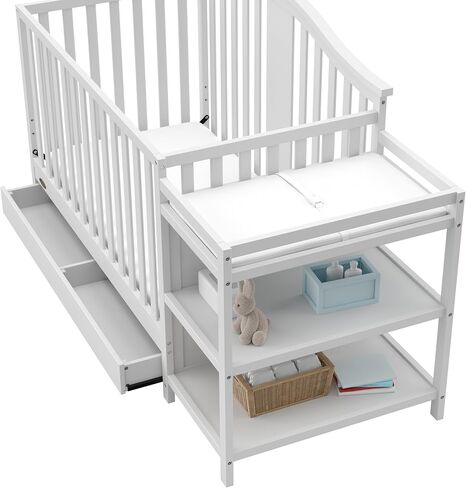 Graco Solano 4-in-1 Convertible Crib with Drawer (Espresso) – GREENGUARD Gold Certified, Crib with Drawer Combo, Includes Full-Size Nursery Storage Drawer, Converts to Toddler Bed and Full-Size Bed in Saudi Arabia