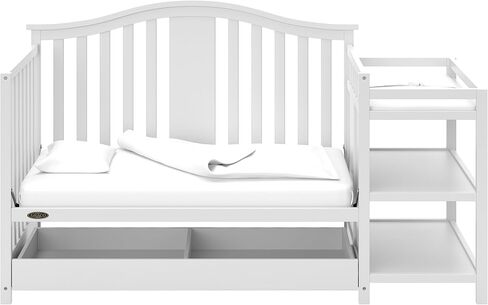 Graco Solano 4-in-1 Convertible Crib with Drawer (Espresso) – GREENGUARD Gold Certified, Crib with Drawer Combo, Includes Full-Size Nursery Storage Drawer, Converts to Toddler Bed and Full-Size Bed in Saudi Arabia