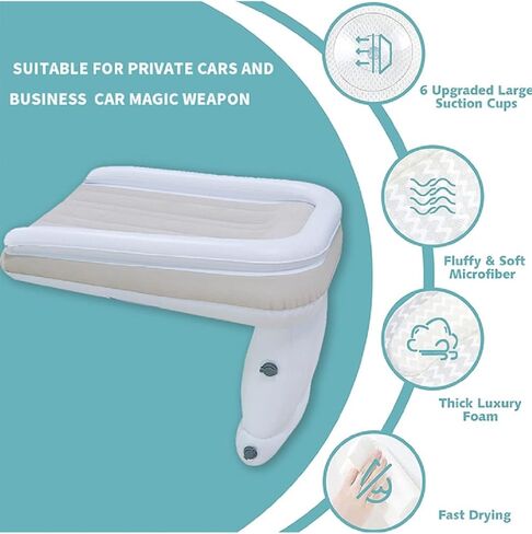 HYMIC Inflatable Airplane Car Bed for Toddler, Baby Travel Plane Bed with Hand Pump,Fly Traval Kids Bed Fits Most Airplane Seats, Car Seat for Convenient Toddler Travel, Safe to Use Child Sleeper Bed in Kuwait